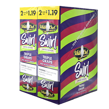 White Owl Cigarillos Swirl Triple Grape 30ct 2pk 